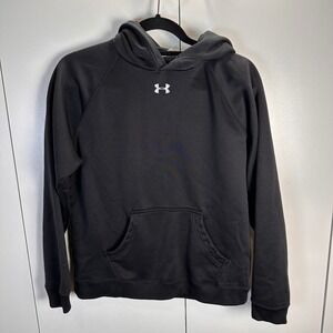 Under Armour Mens Small Hoodie Black Pullover Sweatshirt Athletic Activewear
